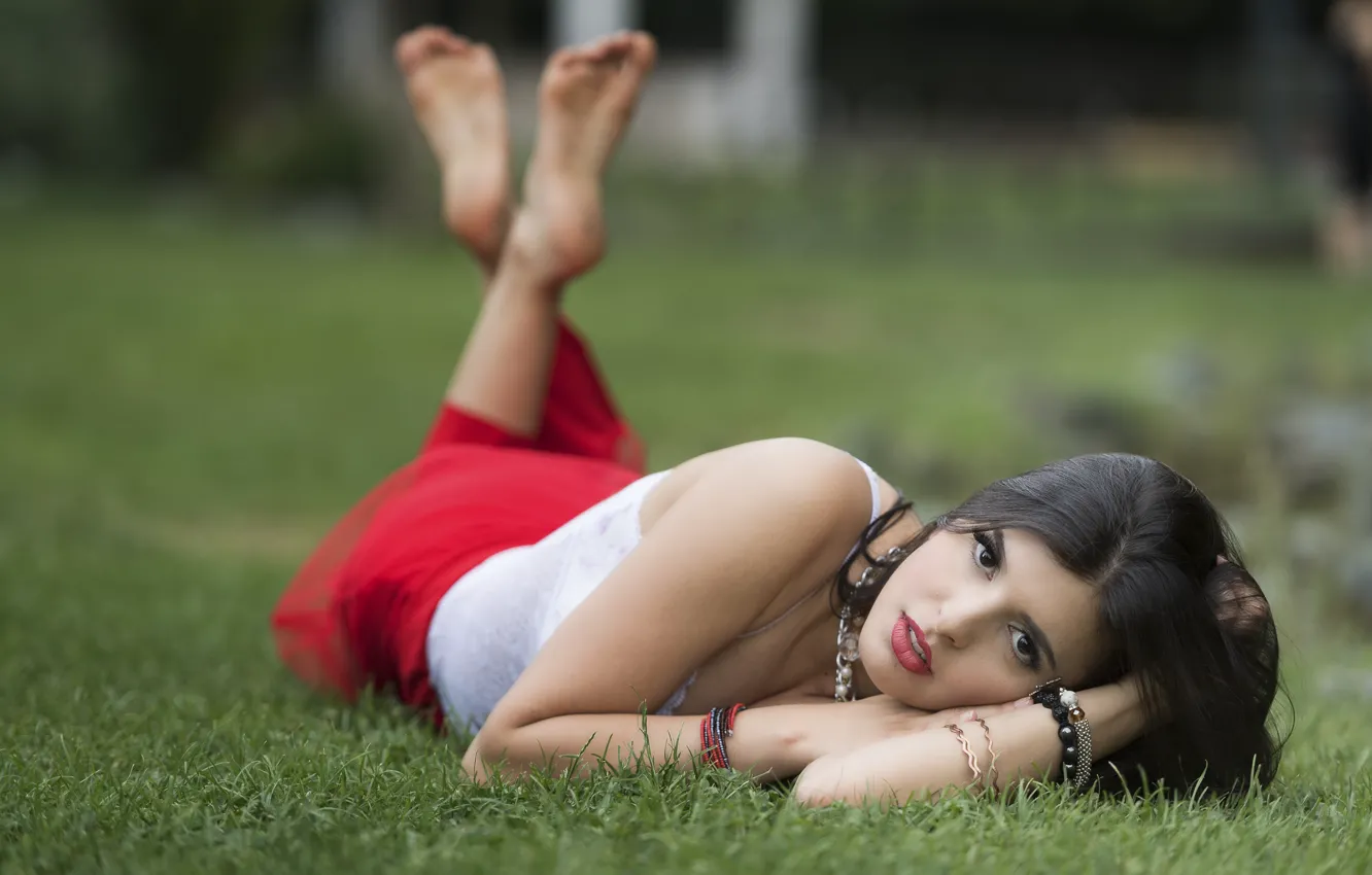 Photo wallpaper look, stay, relax, hair, brunette, beauty, Mariana