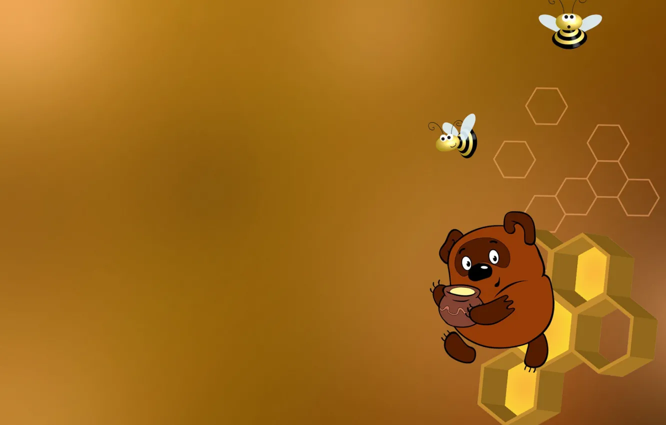 Photo wallpaper character, honey, cartoon, movie, bees, winnie the pooh