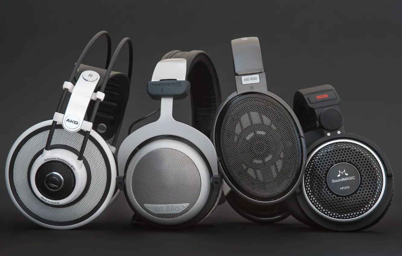 Photo wallpaper macro, background, headphones