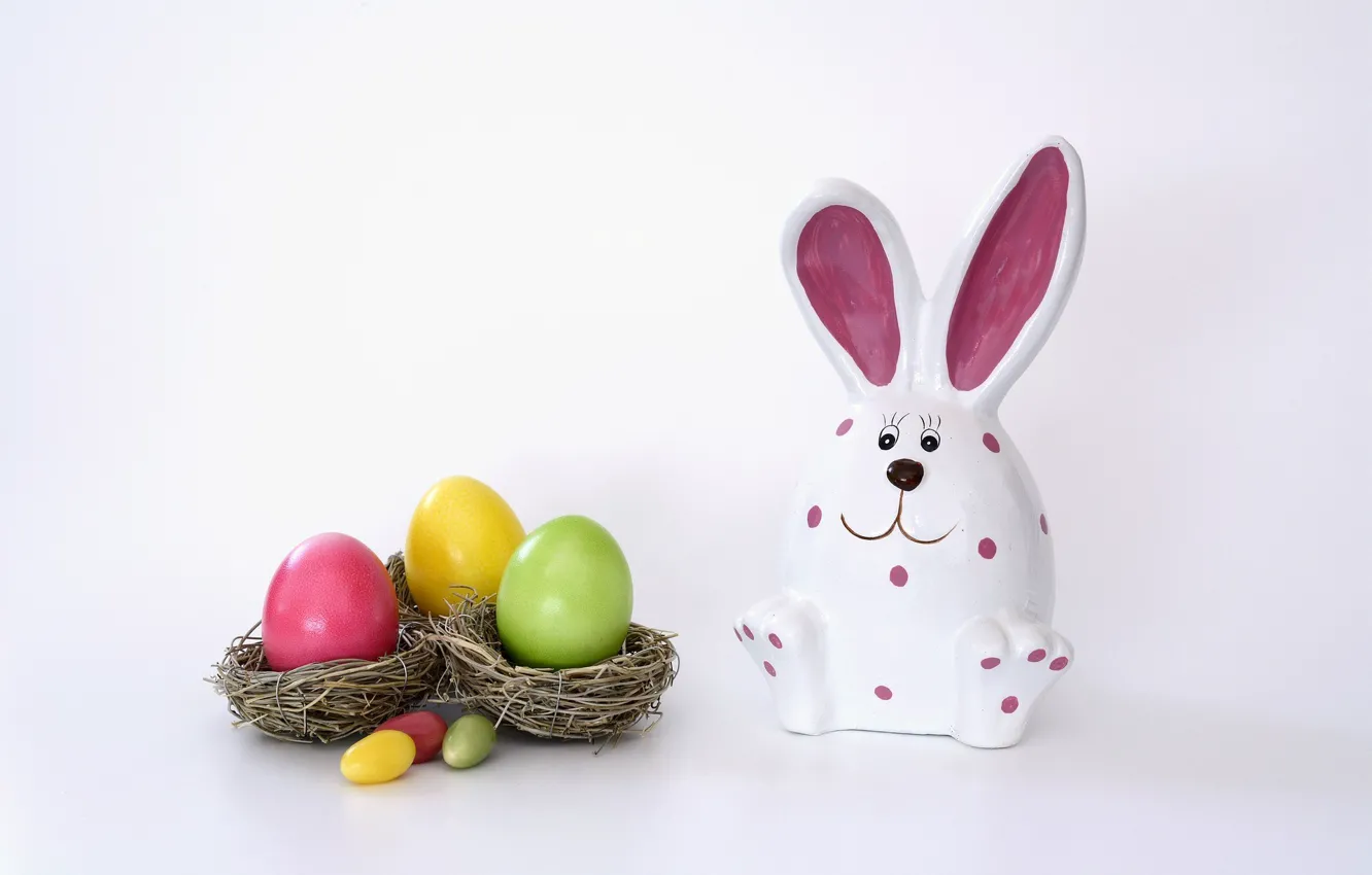 Photo wallpaper hare, eggs, Easter, eggs