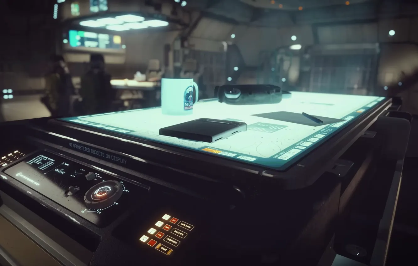 Photo wallpaper ship, lamp, interior, mug, Starfield