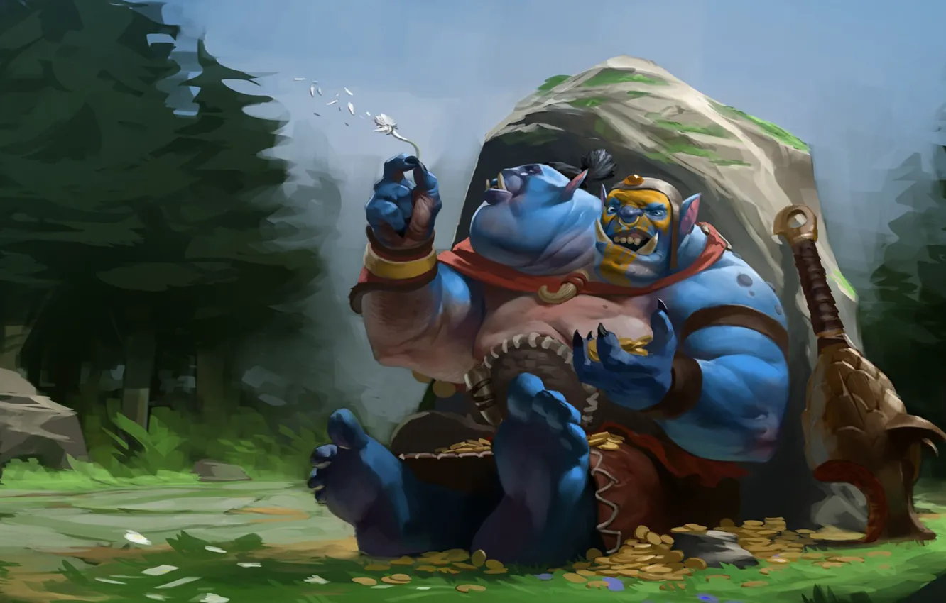 Photo wallpaper the game, art, DotA, dota 2, Ogre Magi