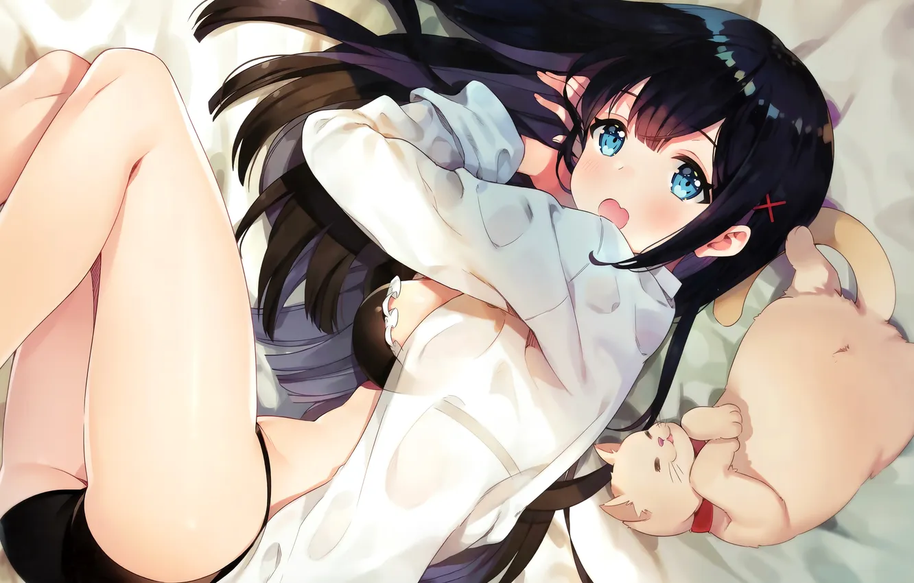 Photo wallpaper girl, sexy, lingerie, ass, bra, panties, long hair, legs