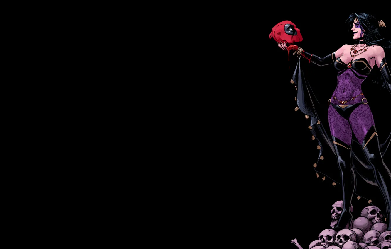 Photo wallpaper skull, sake, Deadpool, Marvel, Deadpool, Comics, Wade Wilson, Marvel