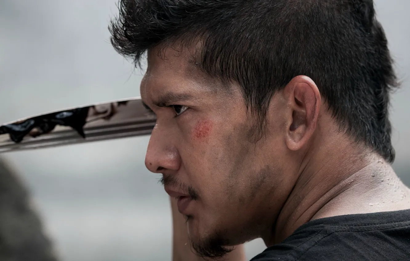 Photo wallpaper pose, portrait, knife, profile, IKO Uwais, Beyond Skyline, Skyline 2, Iko Uwais