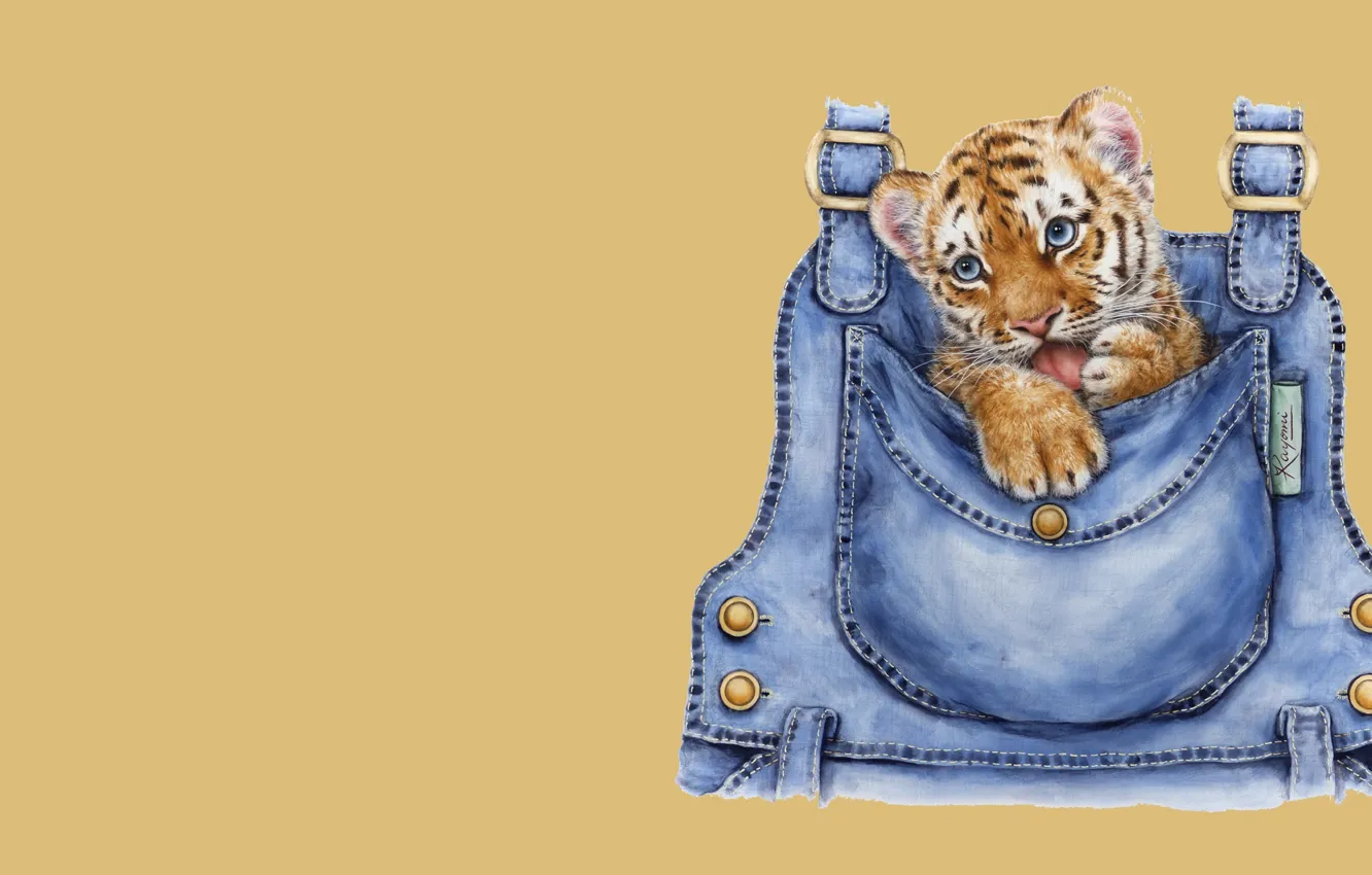 Photo wallpaper mood, art, pocket, tiger, children's, the Tigrusha