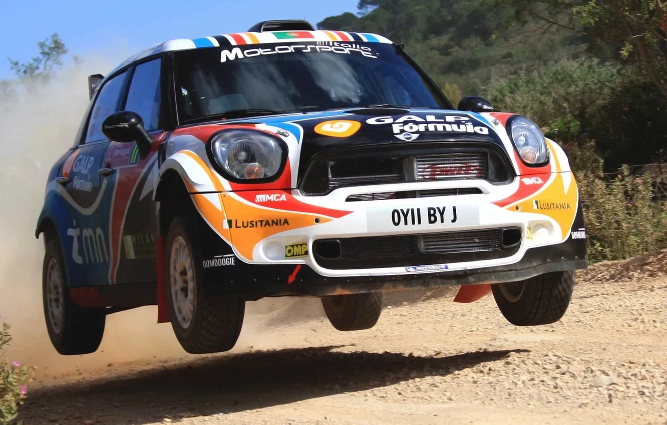 Photo wallpaper machine, auto, race, sport, lights, Mini, Mini Cooper, WRC