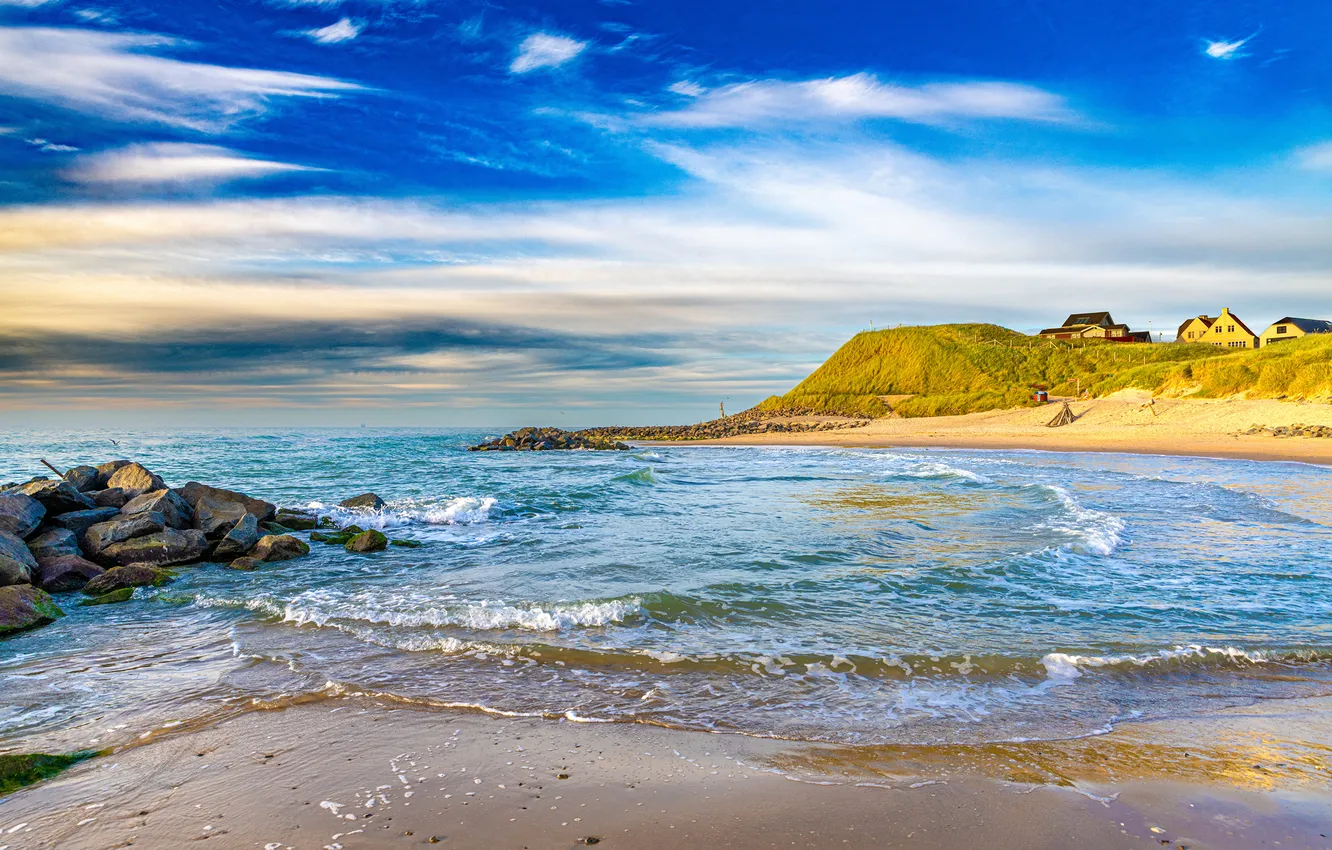 Photo wallpaper sea, landscape, coast, Denmark