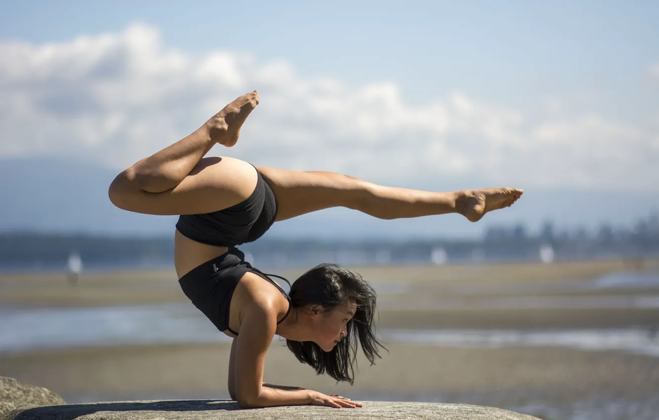 Photo wallpaper girl, pose, gymnastics, yoga