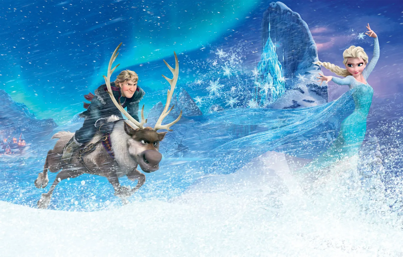 Photo wallpaper Frozen, Walt Disney, Wide, Elsa, Animation Studios, Kristoff