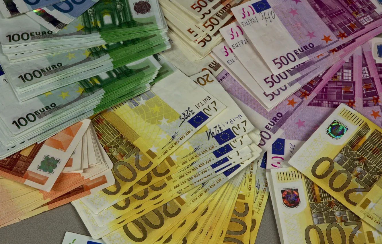 Photo wallpaper money, Euro, currency, bills, euro