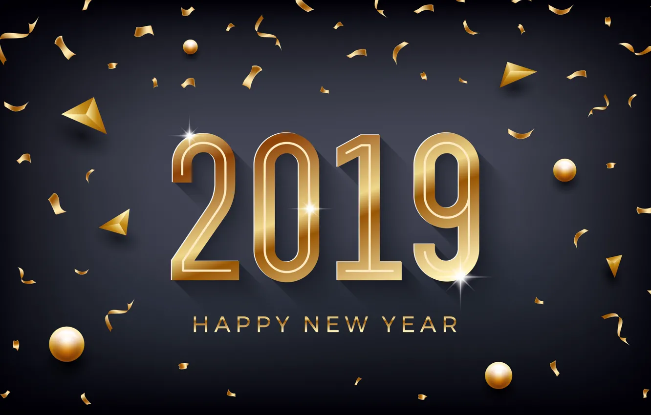 Photo wallpaper gold, new year, figures, golden, black background, black, background, New Year