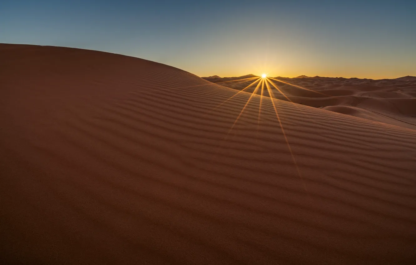 Photo wallpaper sand, the sun, desert, dunes