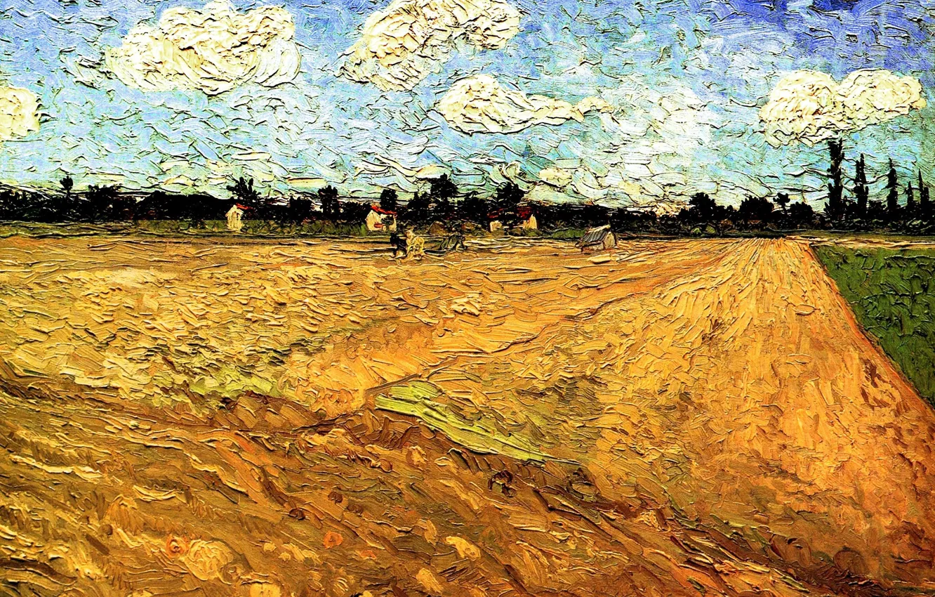 Photo wallpaper clouds, Vincent van Gogh, field for sowing, Ploughed Field