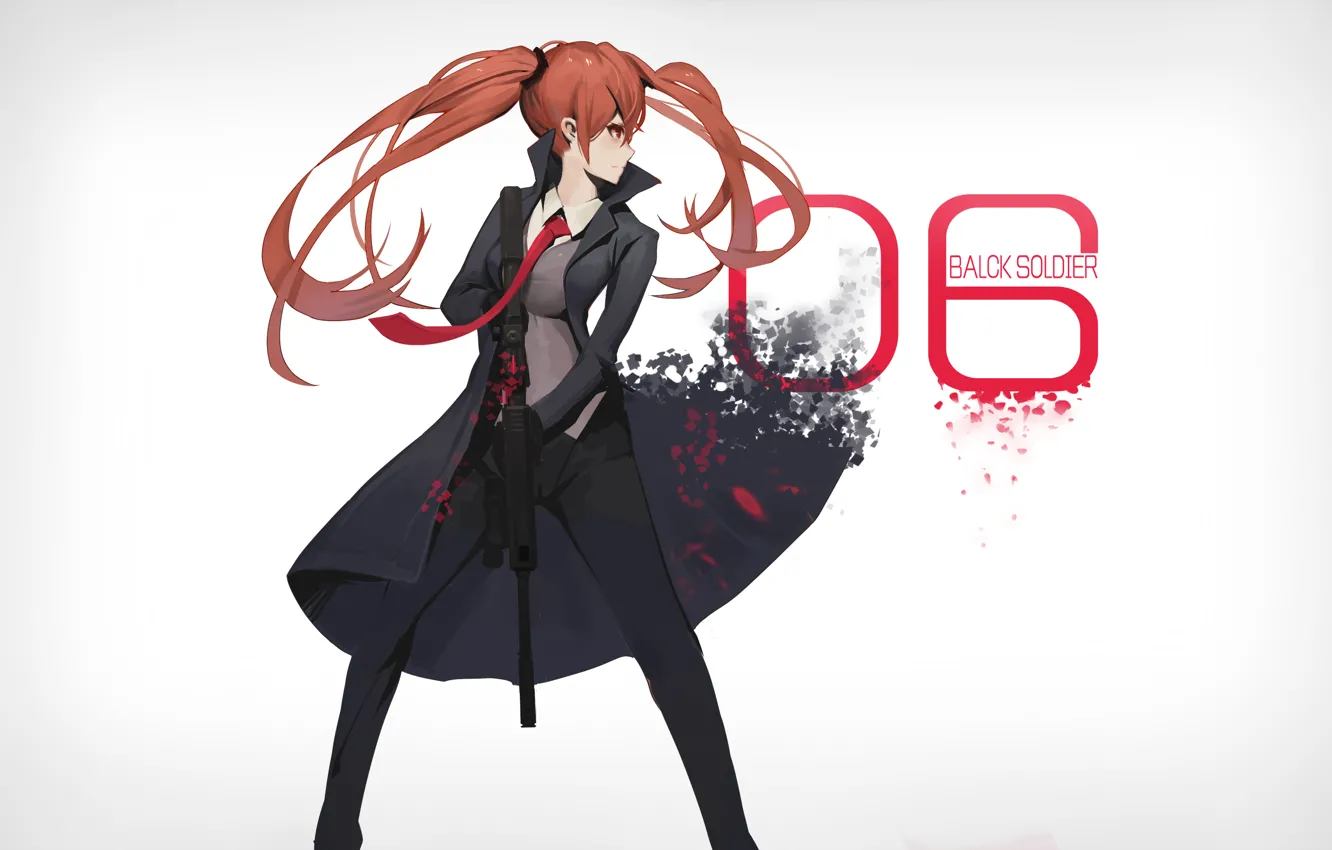 Photo wallpaper girl, weapons, anime
