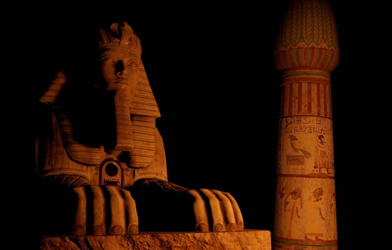 Photo wallpaper column, Egypt, Sphinx, Assassin's Creed Origins