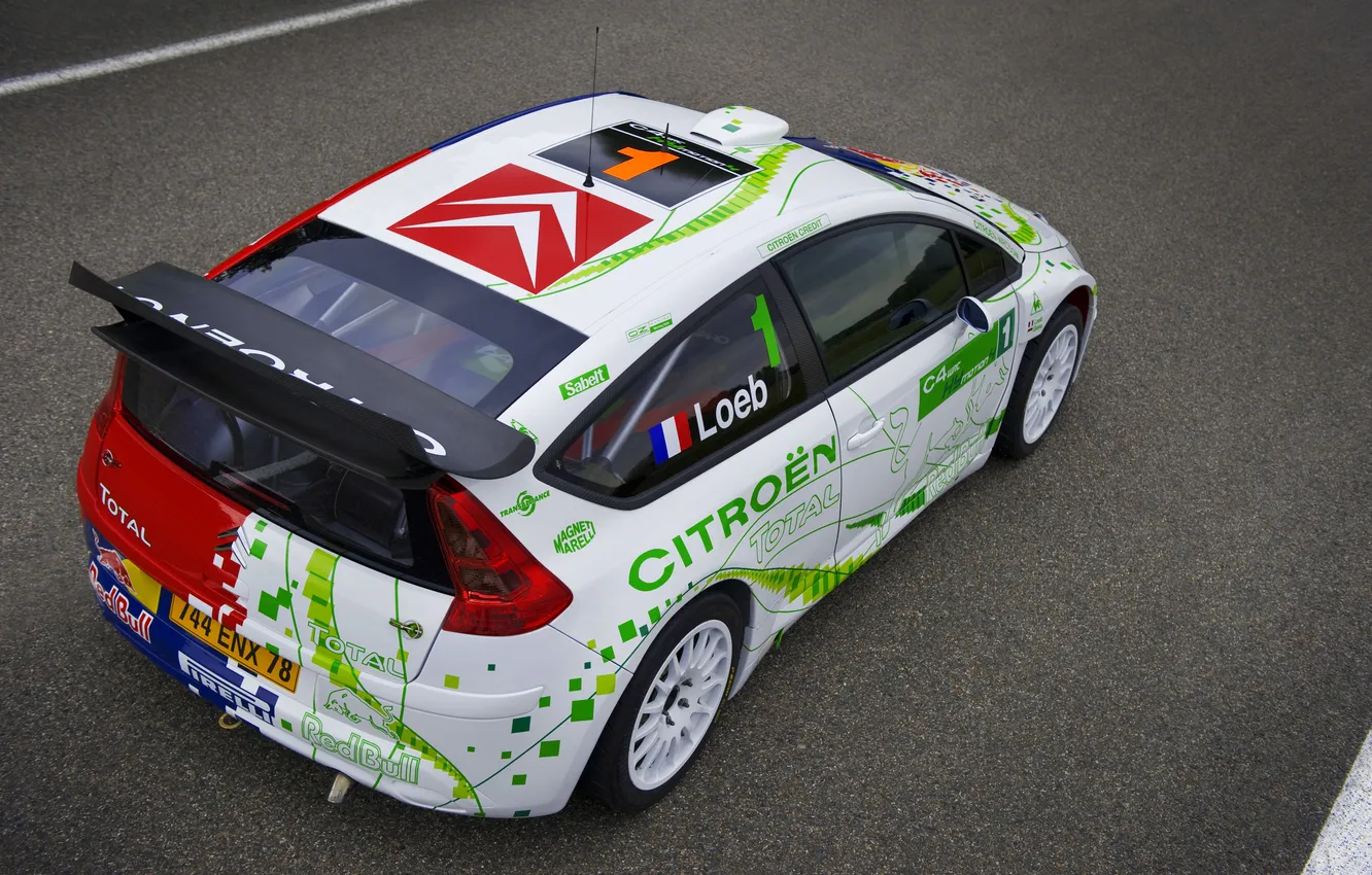 Photo wallpaper machine, white, blue, red, Citroen, the view from the top, WRC, Rally