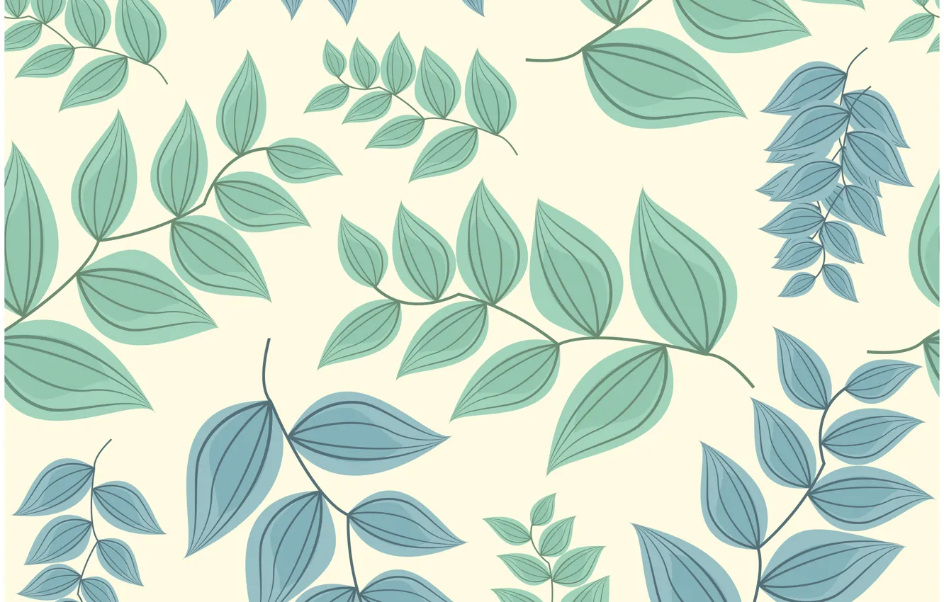Photo wallpaper leaves, background, pattern, seamless