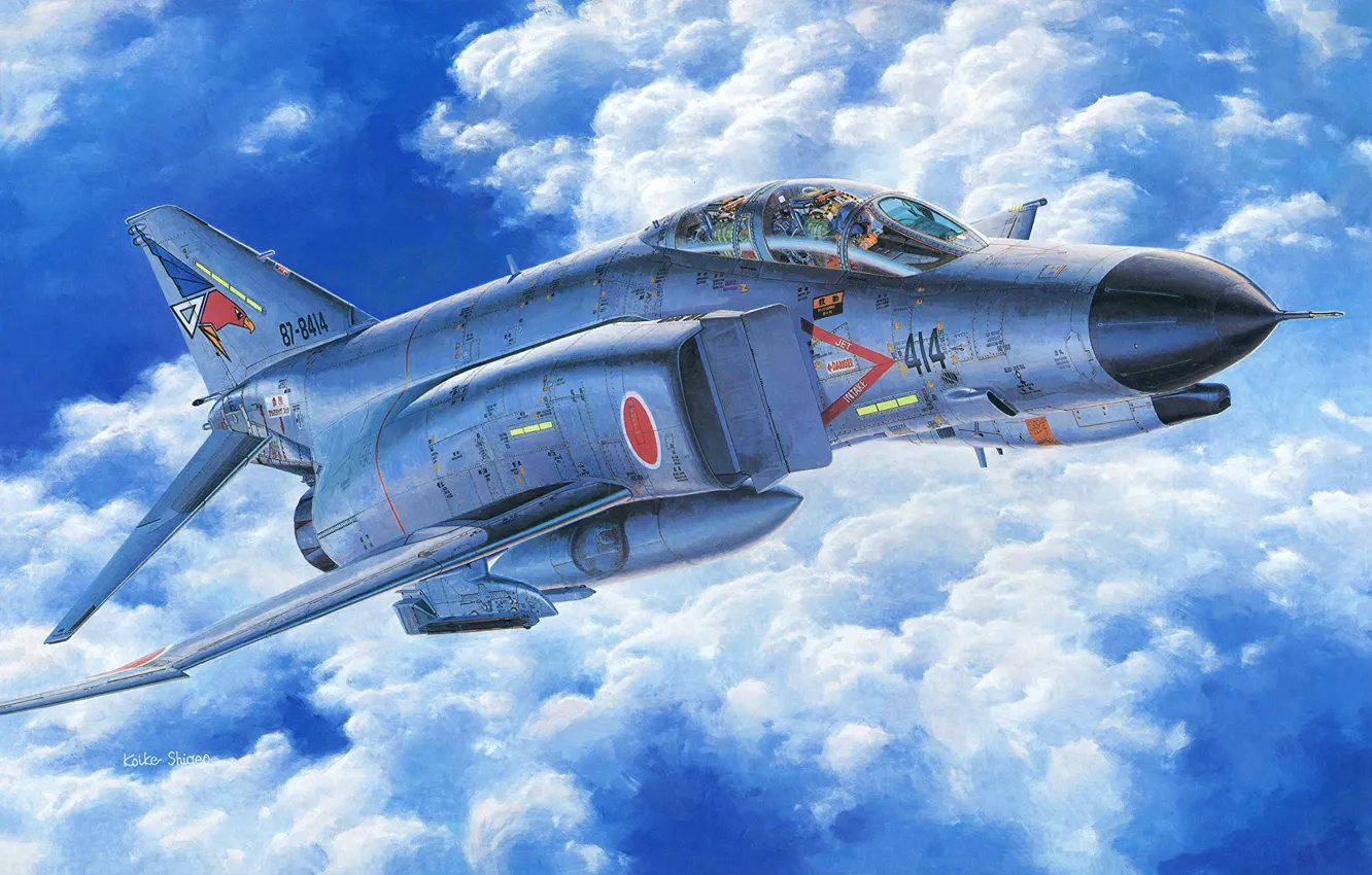 Photo wallpaper Japan, Fighter, F-4EJ Phantom II, Combat aircraft