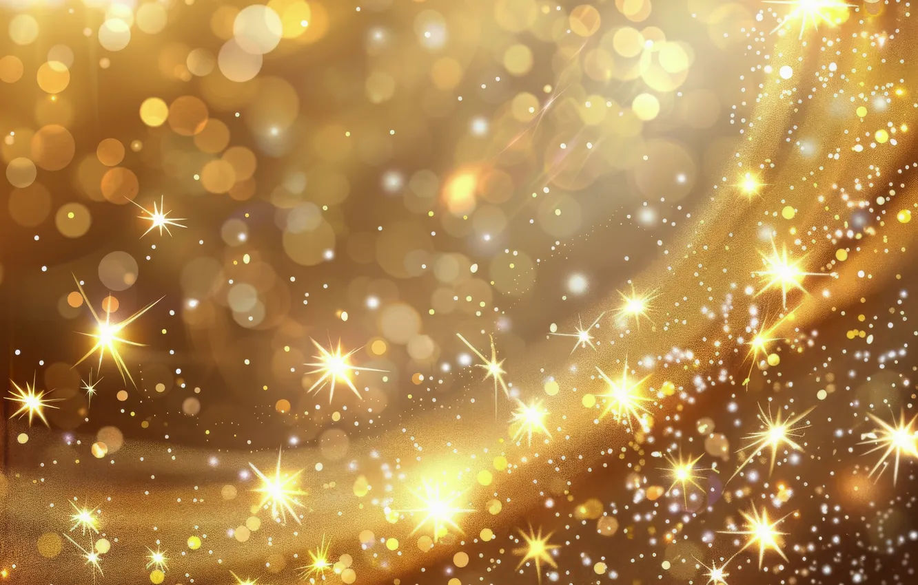 Photo wallpaper winter, stars, rays, light, line, lights, glare, lights