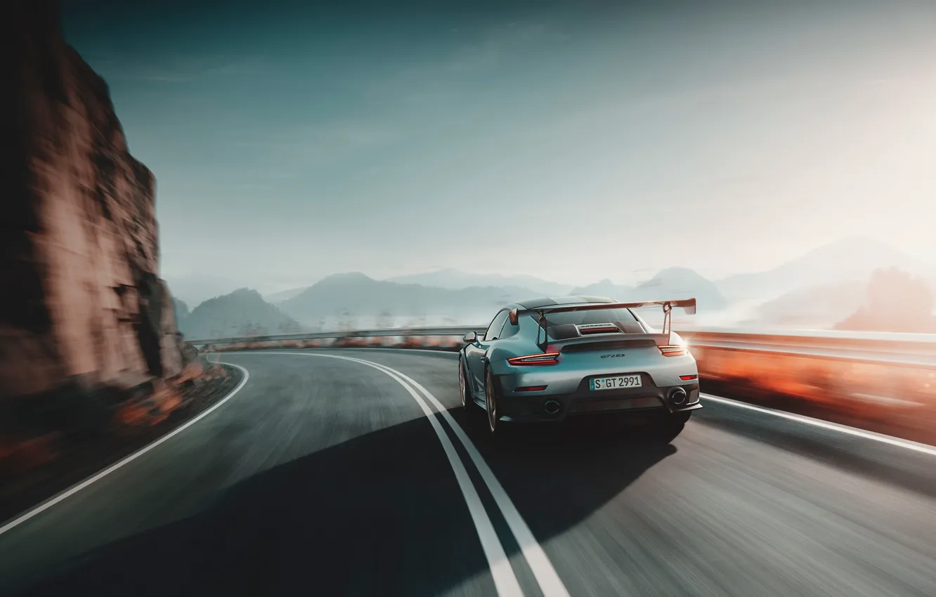 Photo wallpaper speed, 911, Porsche, rear view, 2018, GT2 RS
