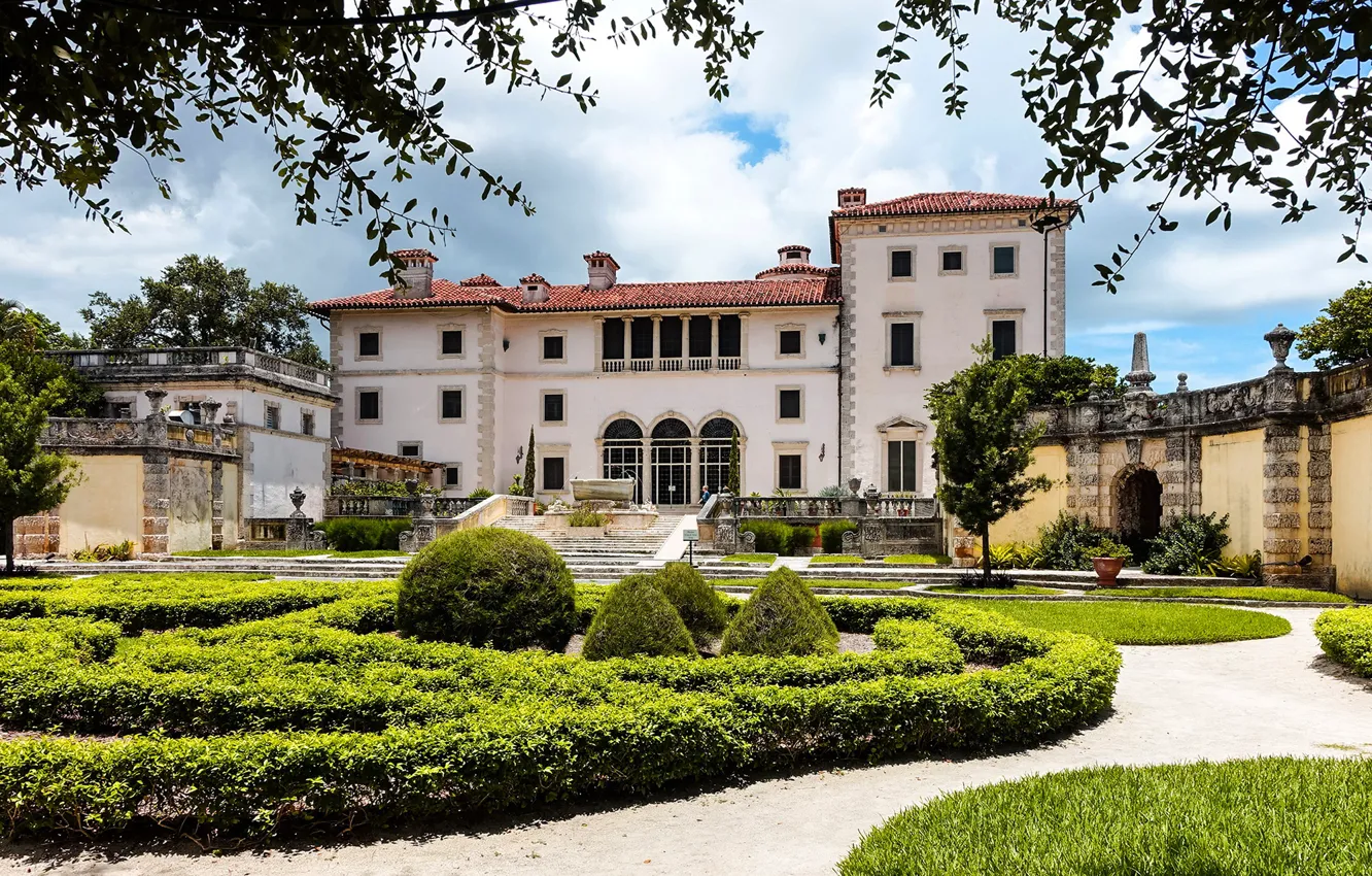 Photo wallpaper Miami, garden, FL, USA, Palace, Vizcaya palace