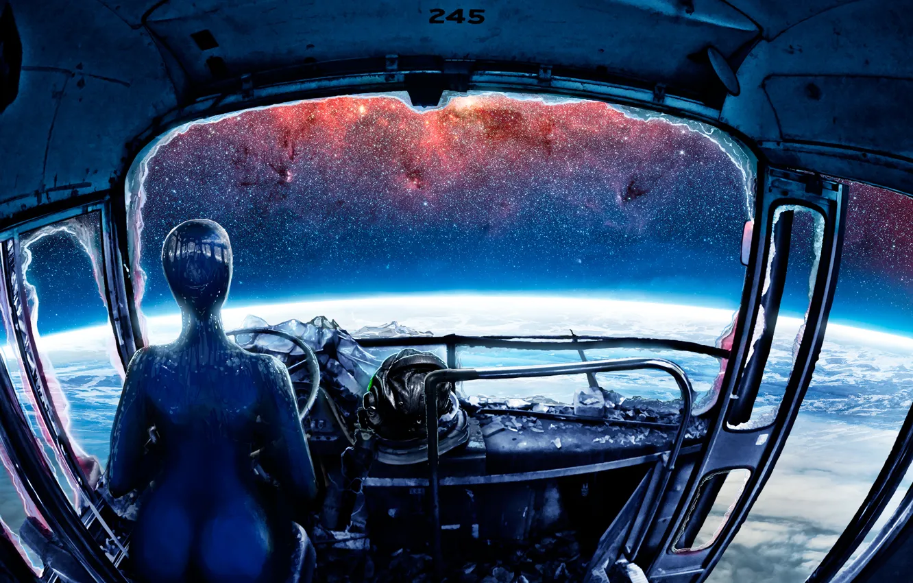 Photo wallpaper space, fiction, earth, planet, art, romantically apocalyptic, alexiuss, zee captain