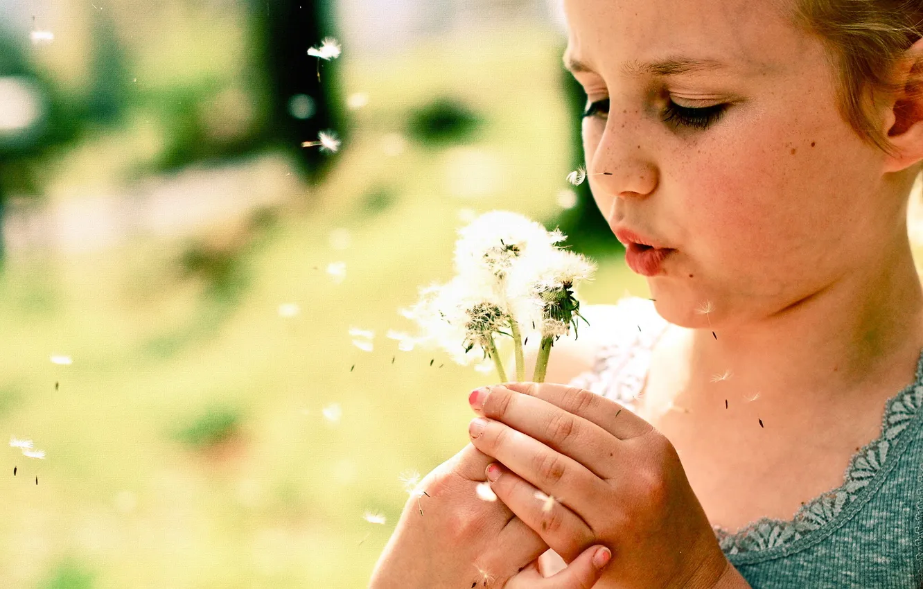 Photo wallpaper style, mood, dandelion, girl