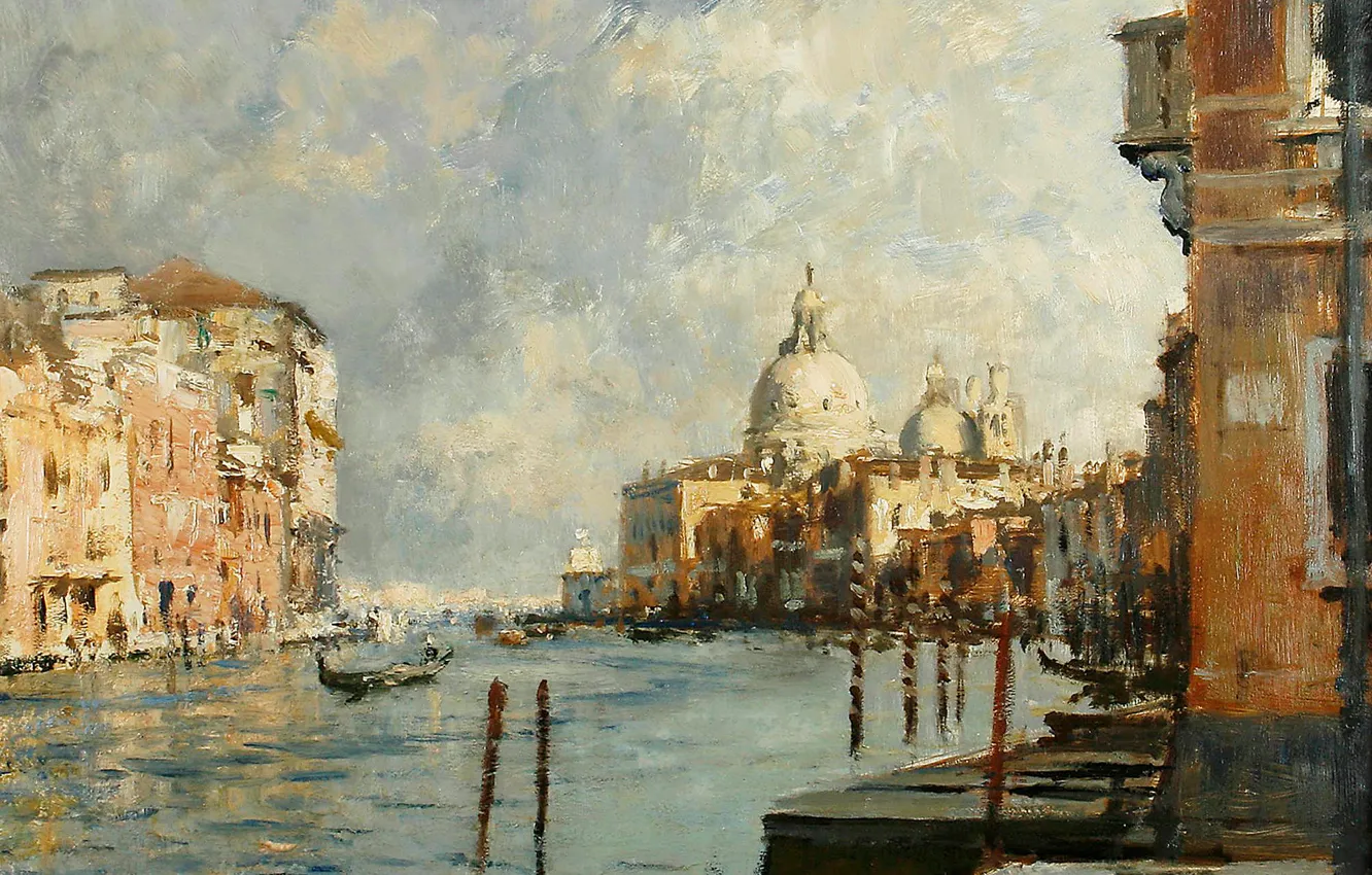 Photo wallpaper picture, the urban landscape, Edward Seago, Cathedral della Salute in Venice
