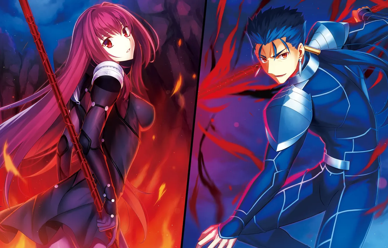 Photo wallpaper girl, guy, characters, Lancer, Fate / Grand Order, The destiny of a great campaign
