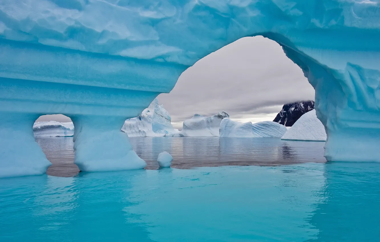Photo wallpaper ice, winter, sea, water, snow, Wallpaper, iceberg