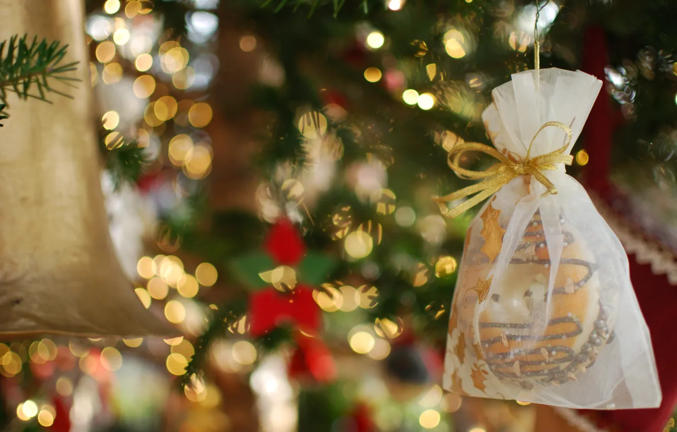 Photo wallpaper lights, mood, holiday, toy, tree, new year, garland