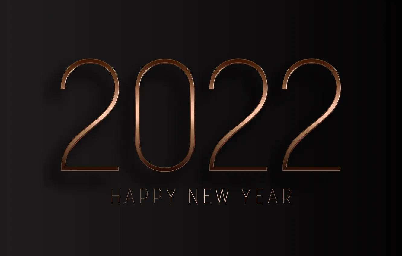 Photo wallpaper gold, figures, New year, golden, black background, new year, happy, luxury