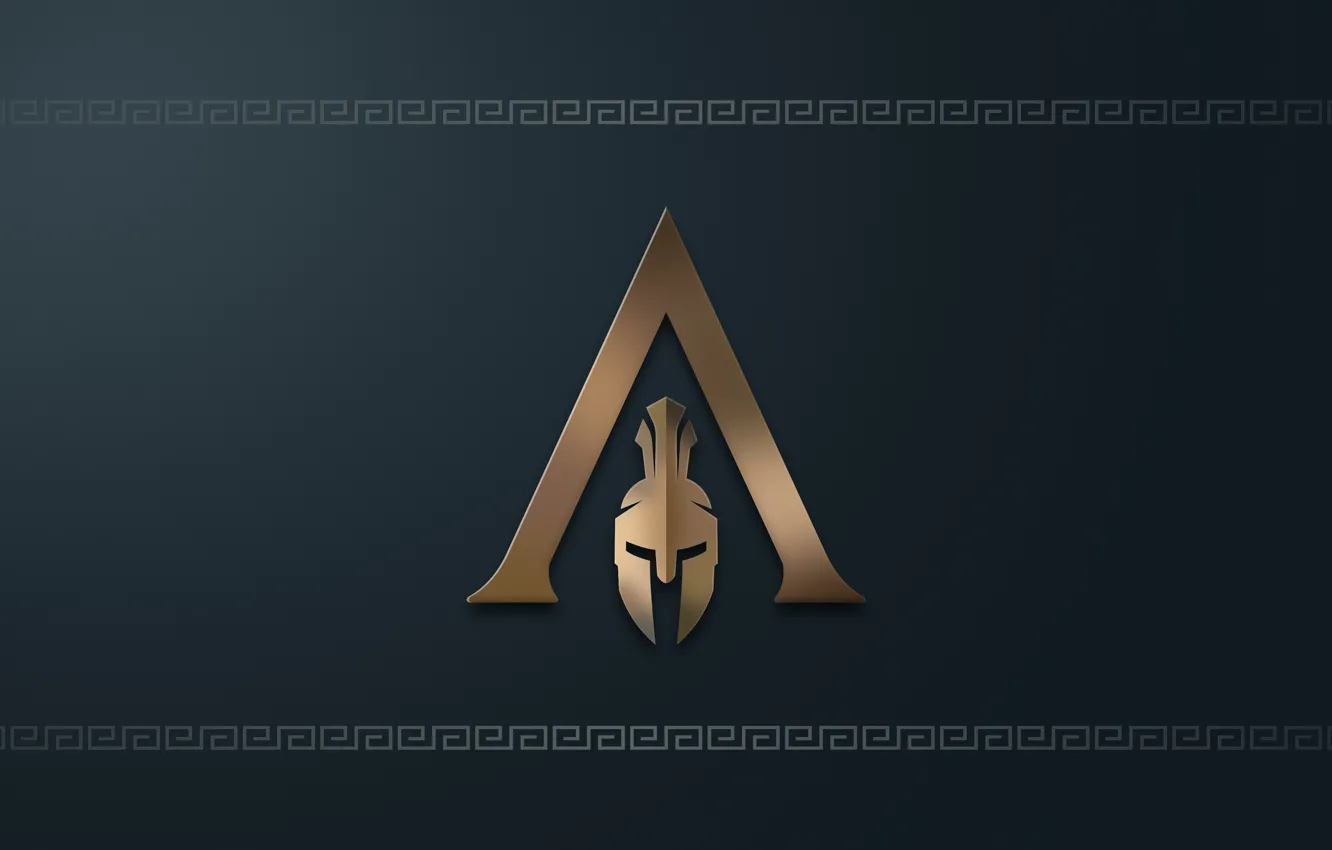 Photo wallpaper logo, game, minimalism, Ubisoft, Assassin's Creed, digital art, simple background, Assassin's Creed Odyssey