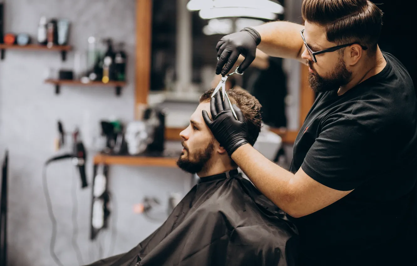 Photo wallpaper style, Haircut, BarberShop, BARBER