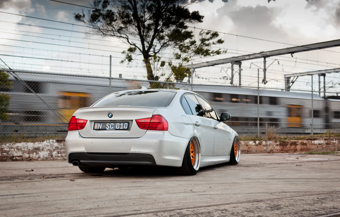 Photo wallpaper BMW, BMW, grey, tuning, E90, The 3 series, 320d