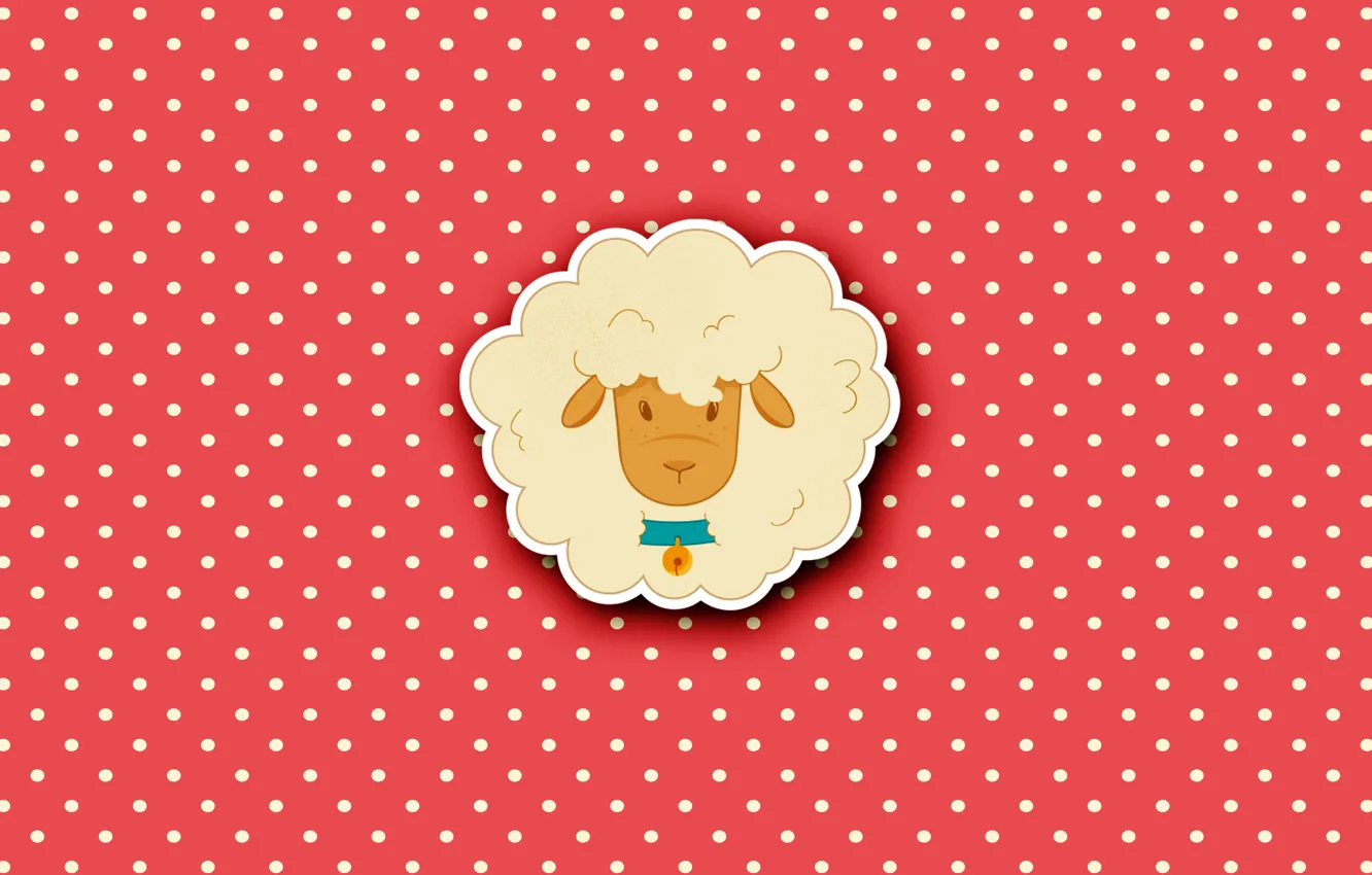 Photo wallpaper minimalism, sheep, animal, Milota, polka dot