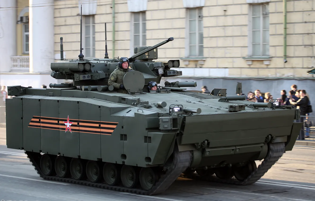 Photo wallpaper Moscow, May 9, BMP, Victory Parade, rehearsal, Kurganets-25