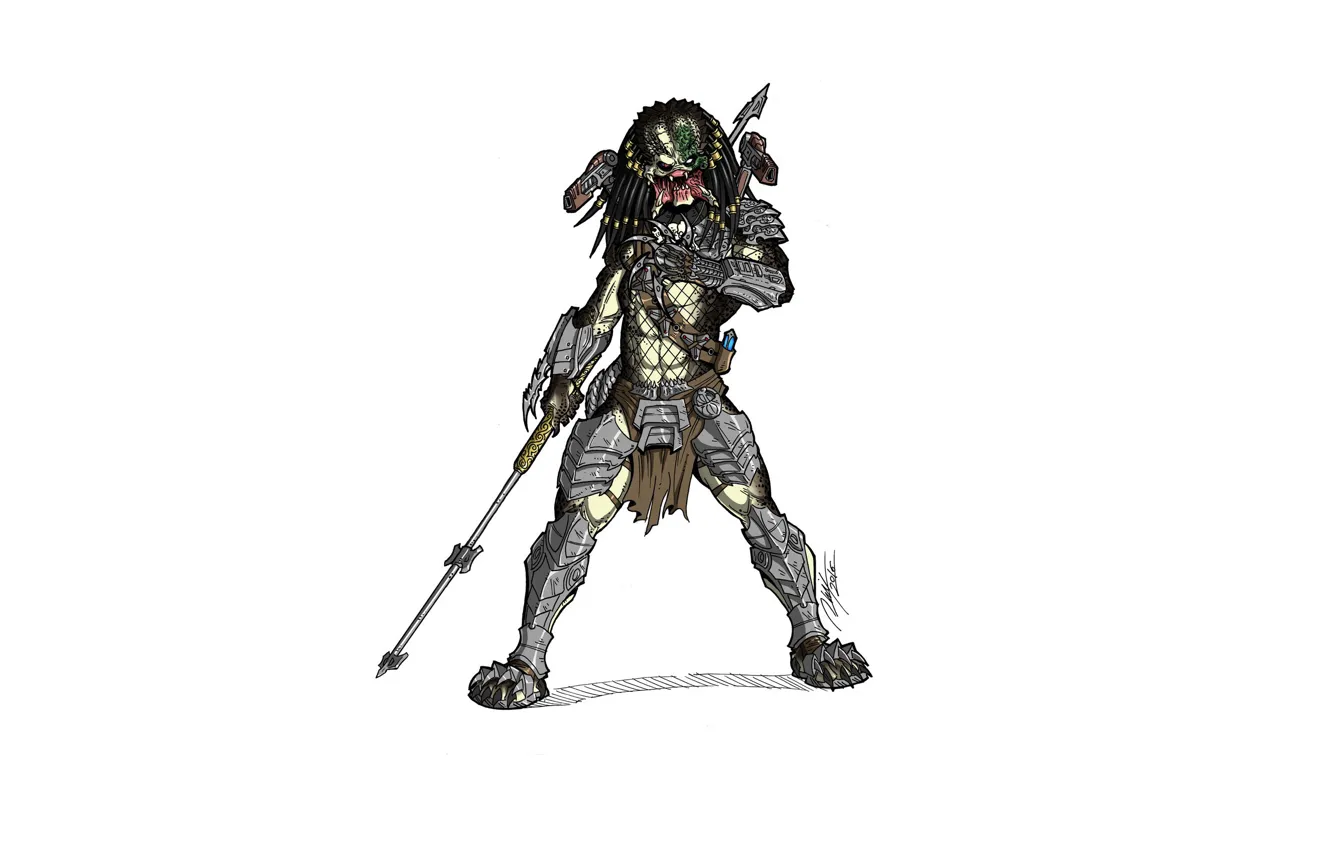 Photo wallpaper predator, spear, predator, thing helmet
