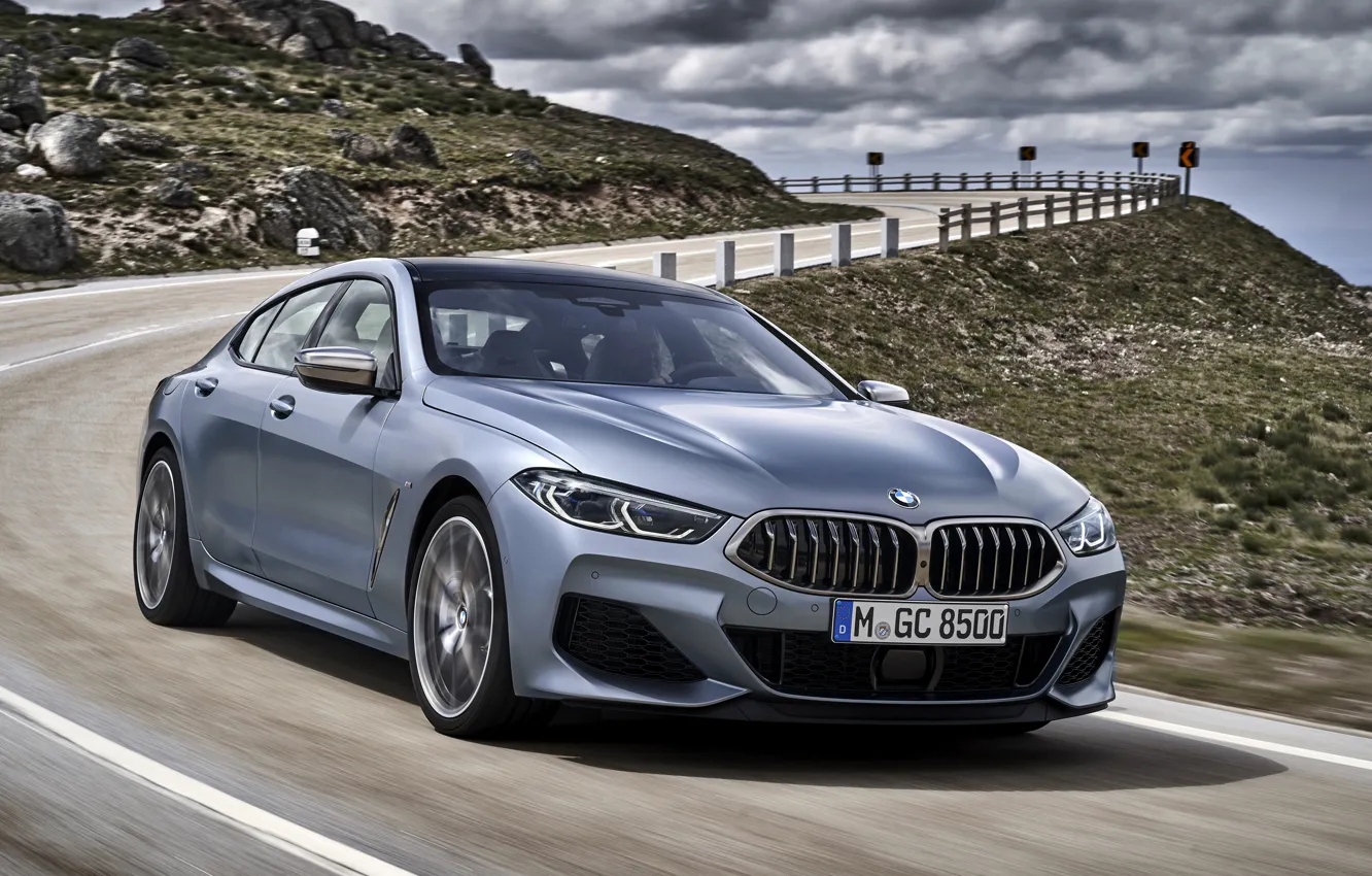 Photo wallpaper road, coupe, BMW, slope, Gran Coupe, 8-Series, 2019, the four-door coupe