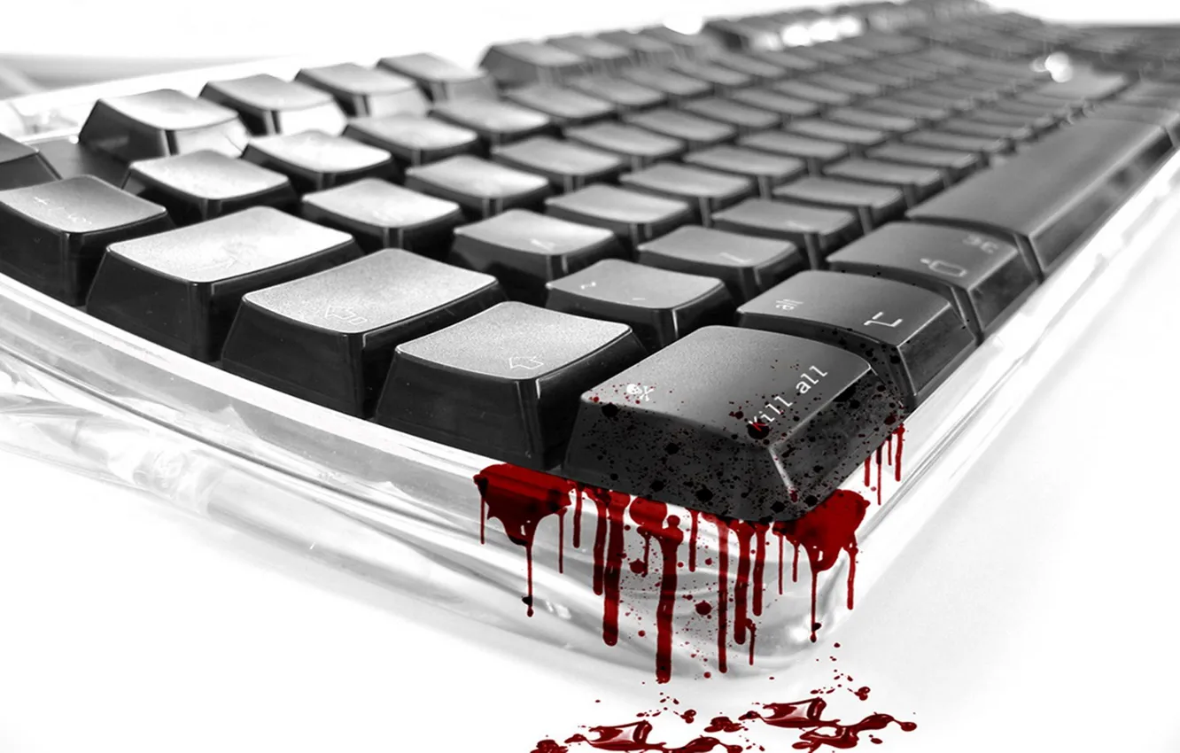 Photo wallpaper blood, Keyboard