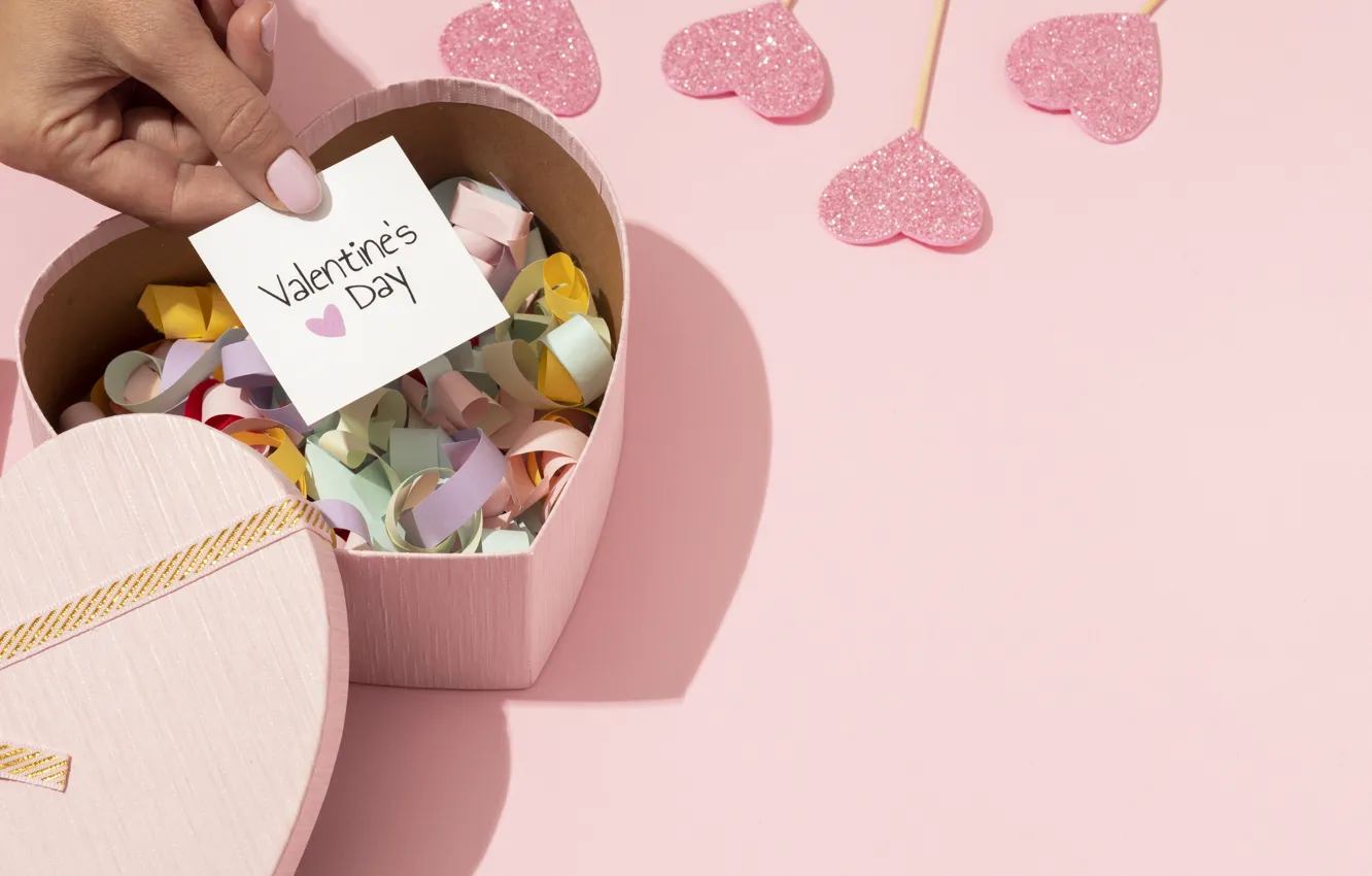 Photo wallpaper love, romance, heart, hearts, love, Valentine's day, pink, romantic