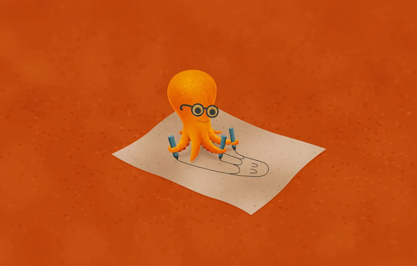 Photo wallpaper figure, octopus, vladstudio