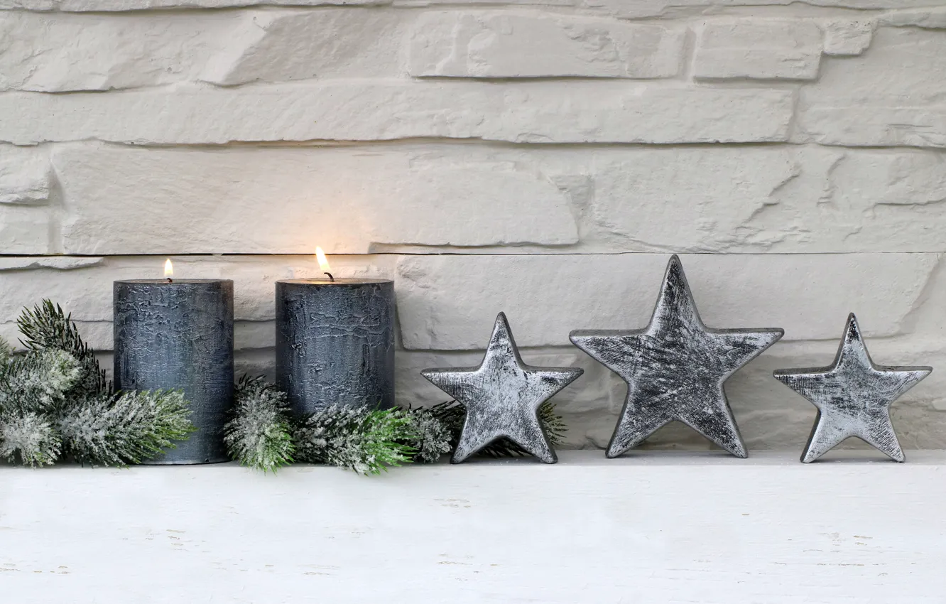 Photo wallpaper candles, New Year, Christmas, merry christmas, decoration, xmas, holiday celebration