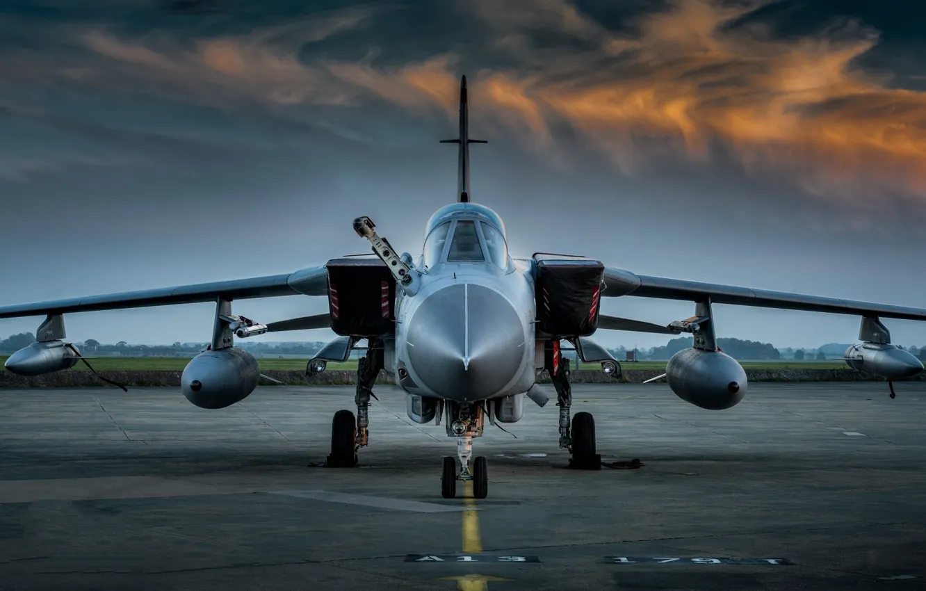 Photo wallpaper the sky, sunset, the plane, Panavia Tornado