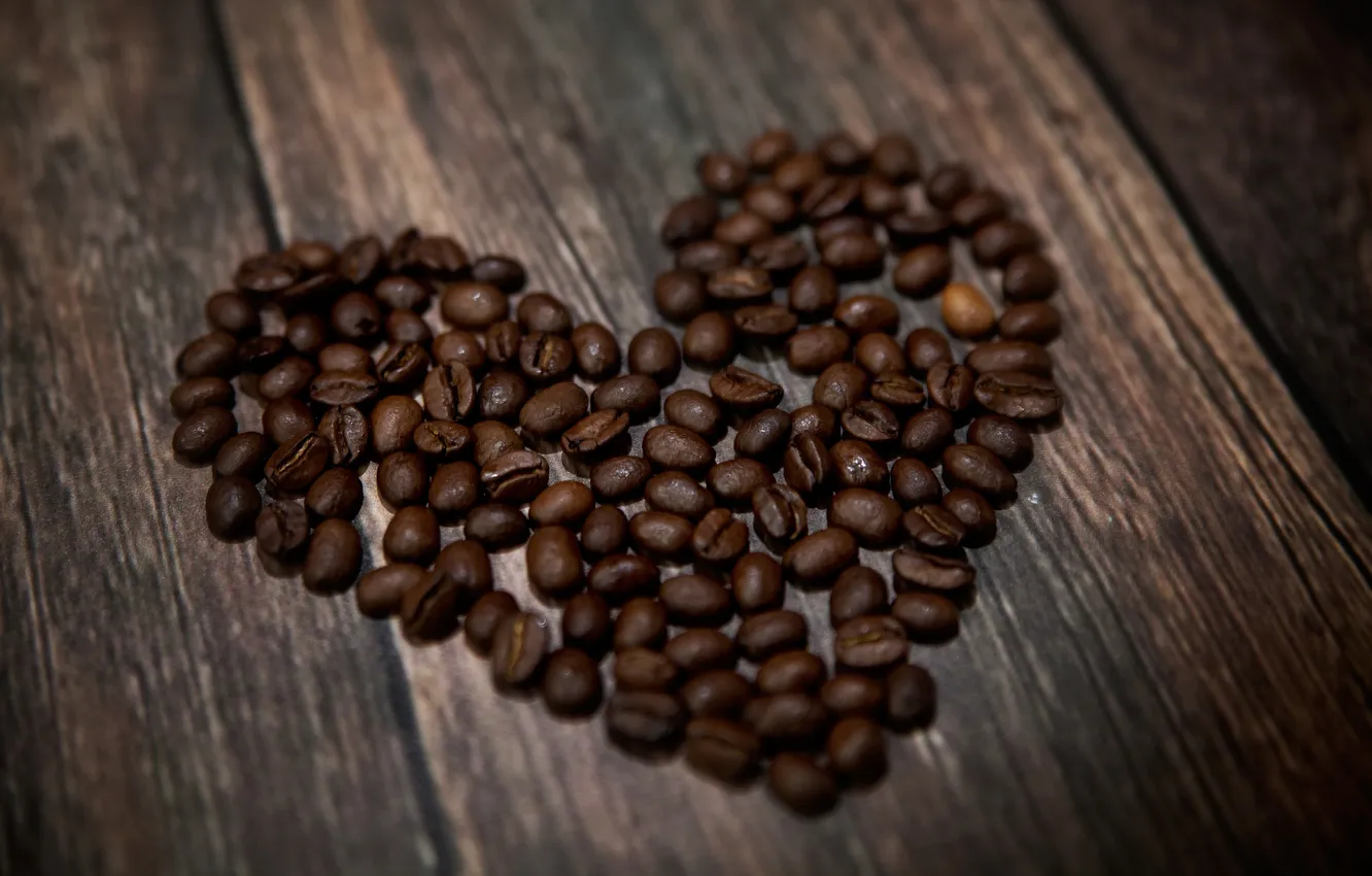 Photo wallpaper love, heart, coffee