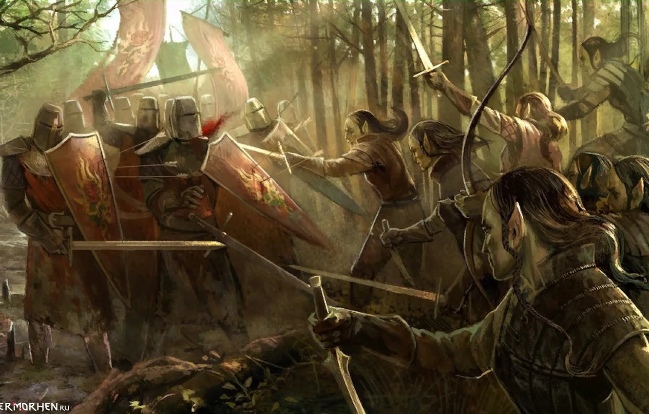 Photo wallpaper war, elves, The Witcher, The Witcher, order