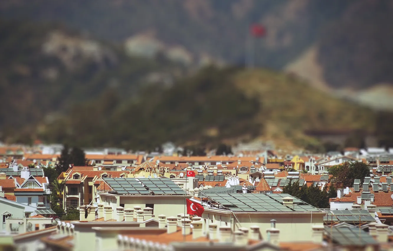 Photo wallpaper mountains, home, Turkey