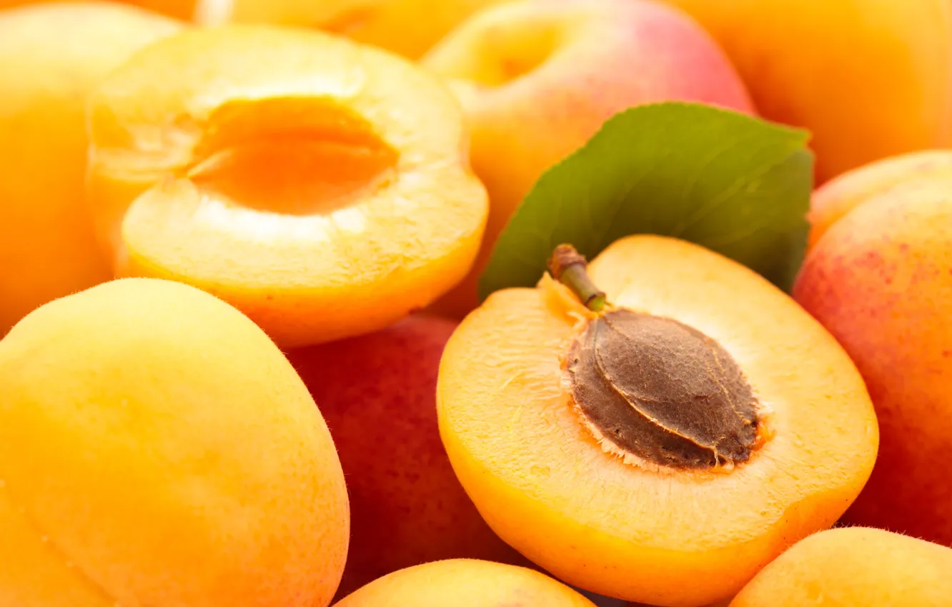Photo wallpaper summer, macro, fruit, apricot