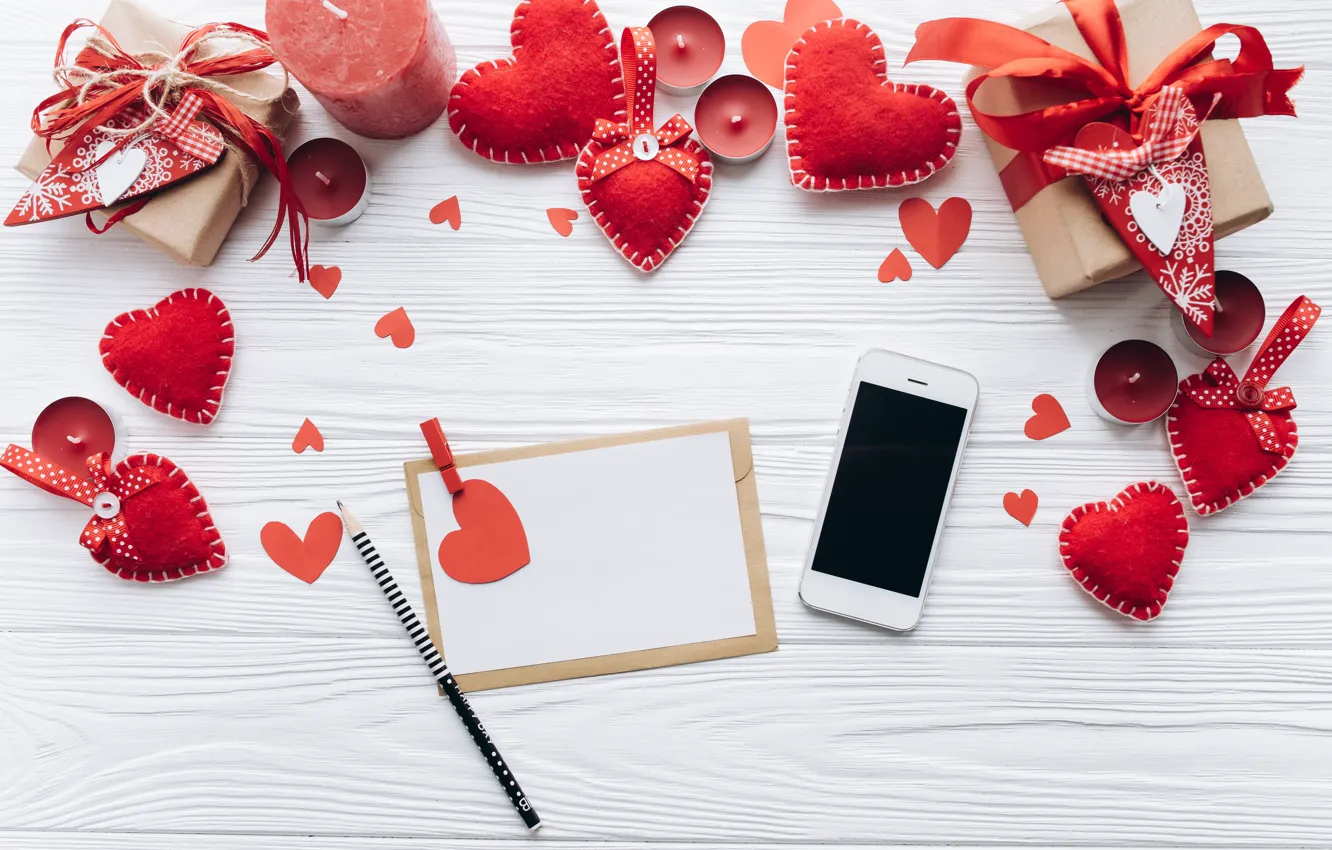 Photo wallpaper love, gift, heart, hearts, red, love, heart, wood